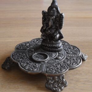Wierrookhouder boeddha zilverkleurig metaal Ganesha